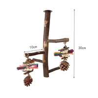 HKM-544595 Apple Wood Parrot Stand Toy – Stylish and Simple Bird Perch with Easy Assembly