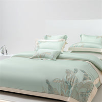 HKM-544659 Cool Sensation 4-Piece Tencel Ice Modal Bedding Set with Plant Floral Design