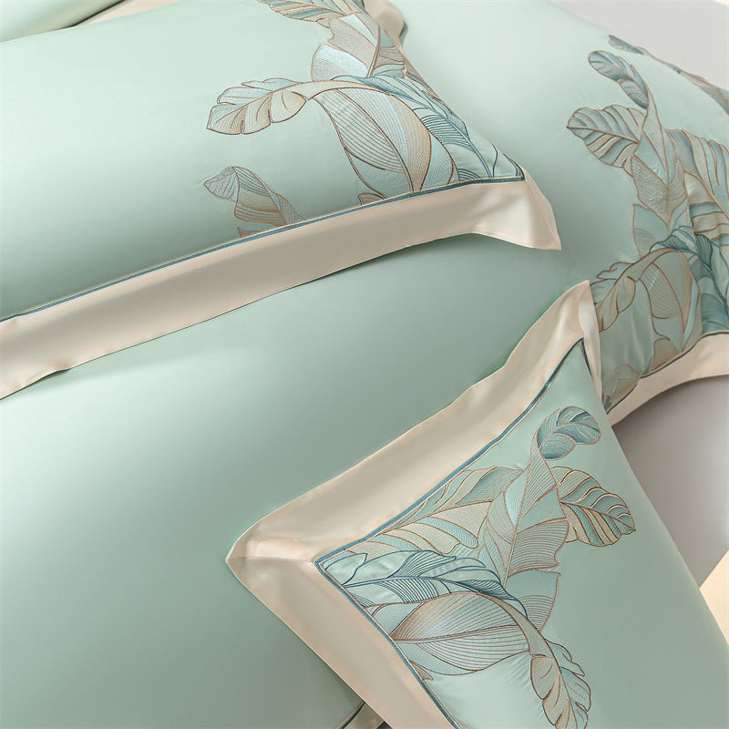HKM-544659 Cool Sensation 4-Piece Tencel Ice Modal Bedding Set with Plant Floral Design