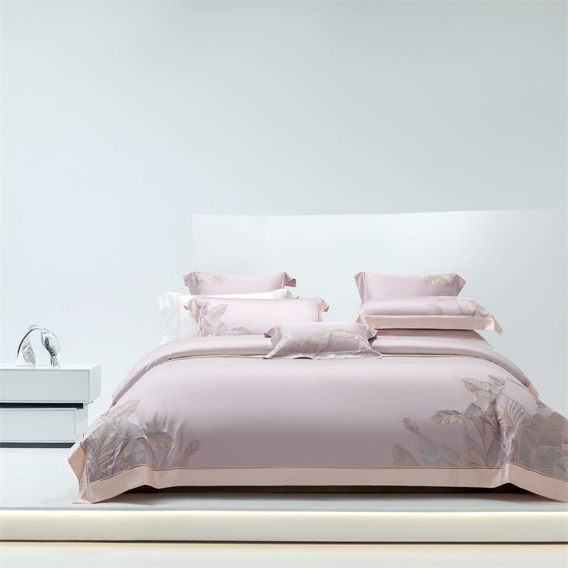 HKM-544659 Cool Sensation 4-Piece Tencel Ice Modal Bedding Set with Plant Floral Design