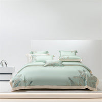 HKM-544659 Cool Sensation 4-Piece Tencel Ice Modal Bedding Set with Plant Floral Design