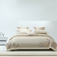 HKM-544659 Cool Sensation 4-Piece Tencel Ice Modal Bedding Set with Plant Floral Design