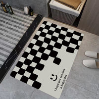 HKM-544723 Diatom Mud Absorbent Non-slip Bathroom Floor Mat - Modern Striped Design