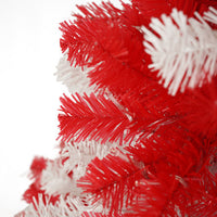 HKM-544787 6ft Red and White Candy Cane Artificial Christmas Tree with 300 LED Lights and 900 Bendable Branches