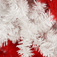 HKM-544787 6ft Red and White Candy Cane Artificial Christmas Tree with 300 LED Lights and 900 Bendable Branches