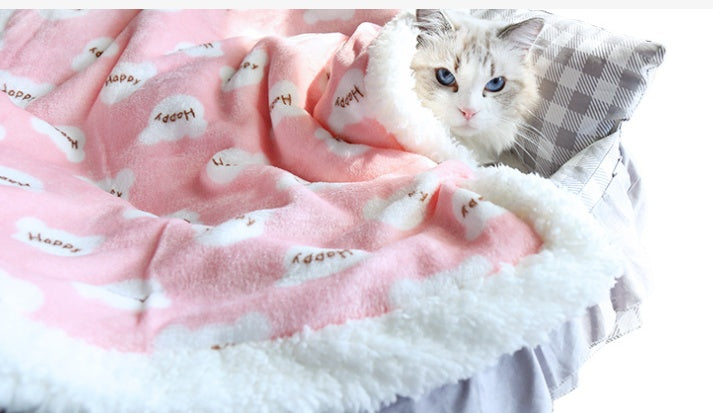 HKM-544787 Cozy Thick Flannel Pet Seat Cushion Blanket - Available in Multiple Sizes