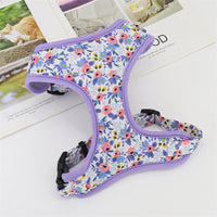 HKM-544851 Flower Print Traction Rope Vest for Pets - Available in Purple, Orange, Pink, and Green, Sizes XS-L