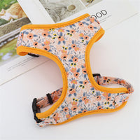 HKM-544851 Flower Print Traction Rope Vest for Pets - Available in Purple, Orange, Pink, and Green, Sizes XS-L