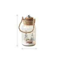 HKM-545107 Christmas Reindeer Night Light with Wood and Glass Design - Decorative Lighting for Home and Cafe