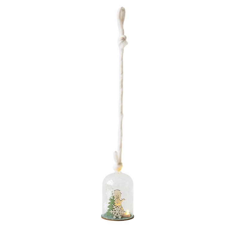 HKM-545107 Christmas Reindeer Night Light with Wood and Glass Design - Decorative Lighting for Home and Cafe