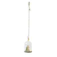 HKM-545107 Christmas Reindeer Night Light with Wood and Glass Design - Decorative Lighting for Home and Cafe