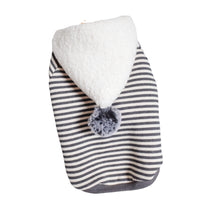 HKM-545235 Cozy Striped Knitted Hooded Sweater for Dogs in Gray Cotton