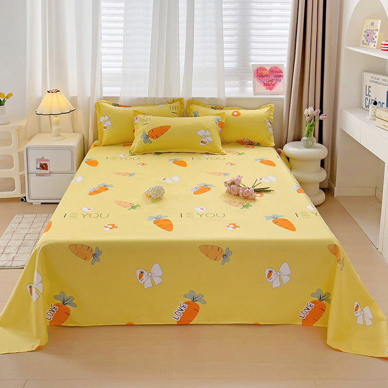 KTX-545299 Versatile Summer Washed Cotton Bed Sheet in Solid Colors for Dormitory Use