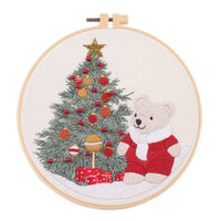 HKM-545491 Cartoon/Anime Fabric Embroidery Kit for Beginners - Cotton Cloth with 30x30 Canvas and Embroidery Frame