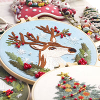 HKM-545491 Cartoon/Anime Fabric Embroidery Kit for Beginners - Cotton Cloth with 30x30 Canvas and Embroidery Frame