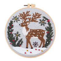 HKM-545491 Cartoon/Anime Fabric Embroidery Kit for Beginners - Cotton Cloth with 30x30 Canvas and Embroidery Frame