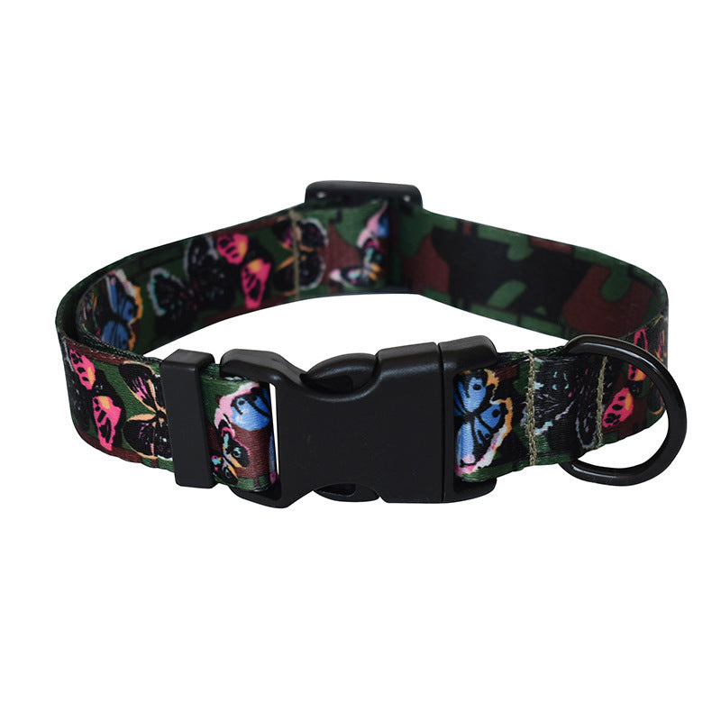 HKM-545491 Colorful Ethnic Design Adjustable Dog Collar and Leash Sets for Small to Large Dogs
