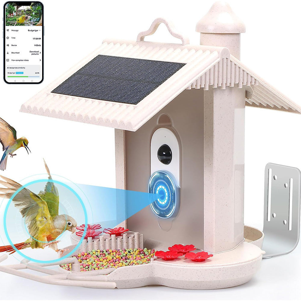 HKM-545747 Intelligent Bird Feeder with 160-Degree Wide Angle and AI Identification, Waterproof Design and Night Vision