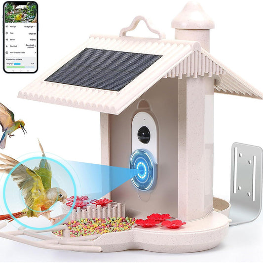 HKM-545747 Intelligent Bird Feeder with 160-Degree Wide Angle and AI Identification, Waterproof Design and Night Vision