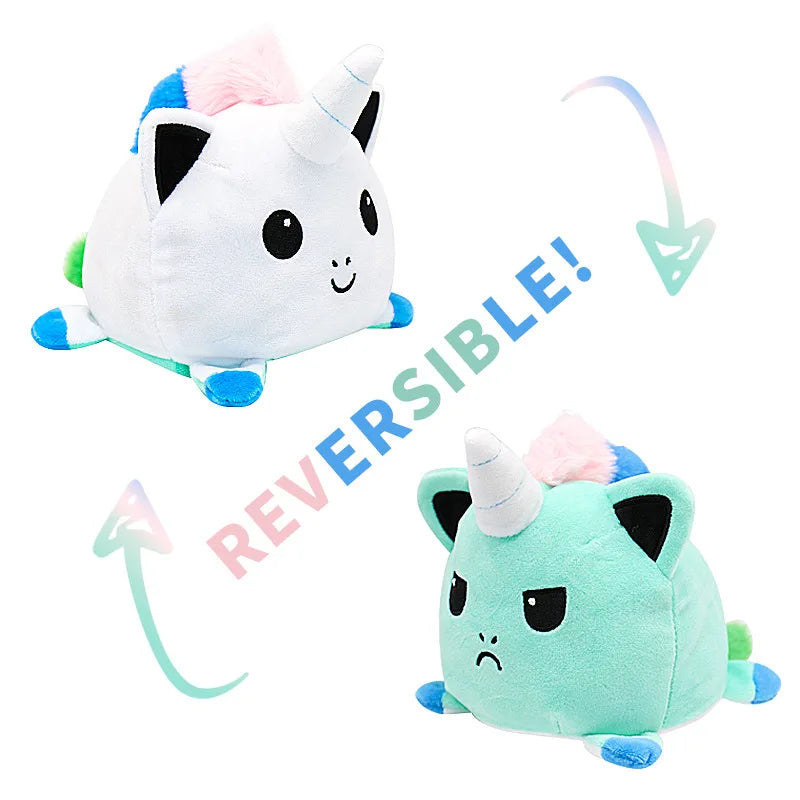 KTX-545747 Reversible Plush Cat Doll Toy, Double-Sided Stuffed Animal for All Ages, 11-30CM