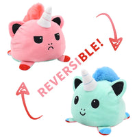 HKM-545747 Reversible Plush Cat Doll Toy, Double-Sided Stuffed Animal for All Ages, 11-30CM