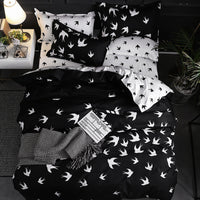 HKM-545875 European and American Polyester Flower Print Bed Linen Set - 3 Pieces