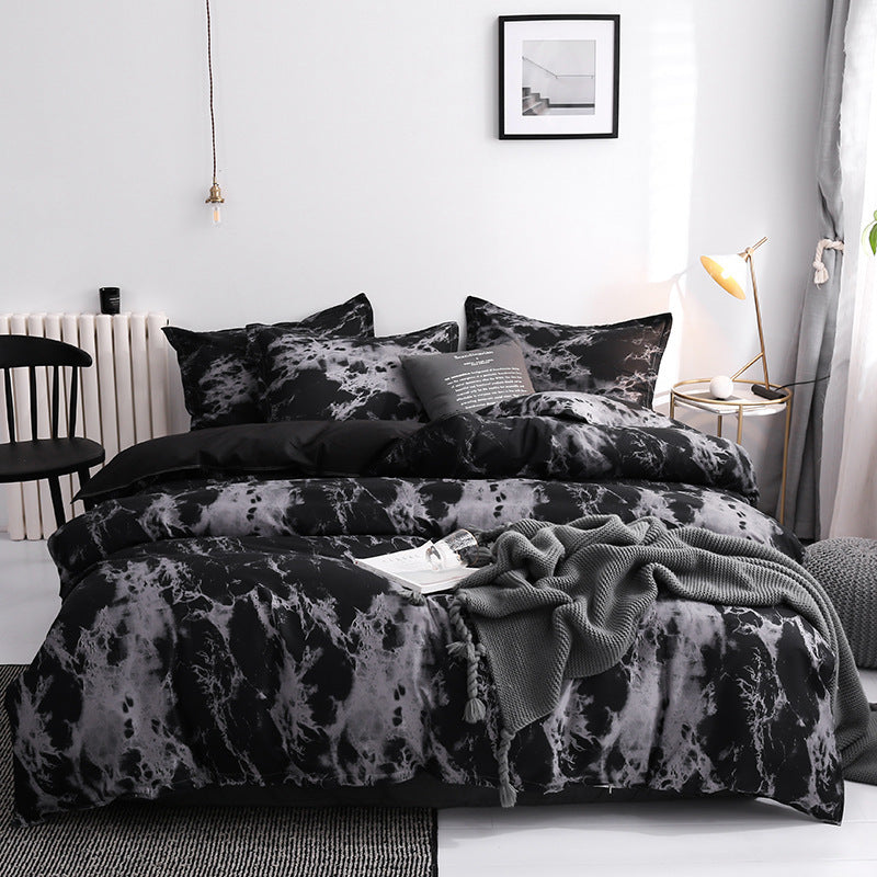 HKM-545875 European and American Polyester Flower Print Bed Linen Set - 3 Pieces