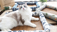 HKM-545939 Summer Rattan Cat Litter Mat - Multi-Color, Square Design with Non-Slip Bottom