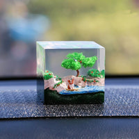 HKM-545939 Wandering Diary Decorative Piece with Handcrafted Dog Model and Dried Flowers