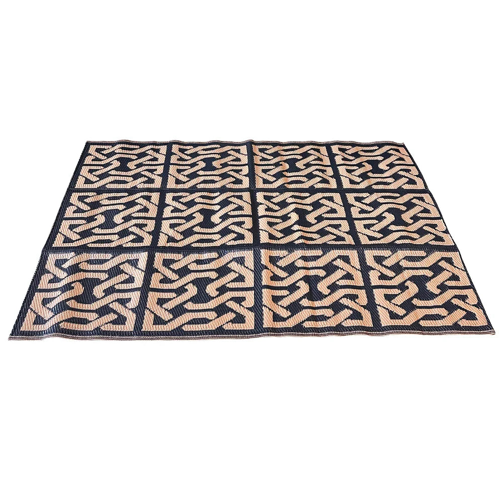 KTX-546003 Hand Woven Recycled Plastic Flat Weave Outdoor Rug - Large Polypropylene Floor Mat