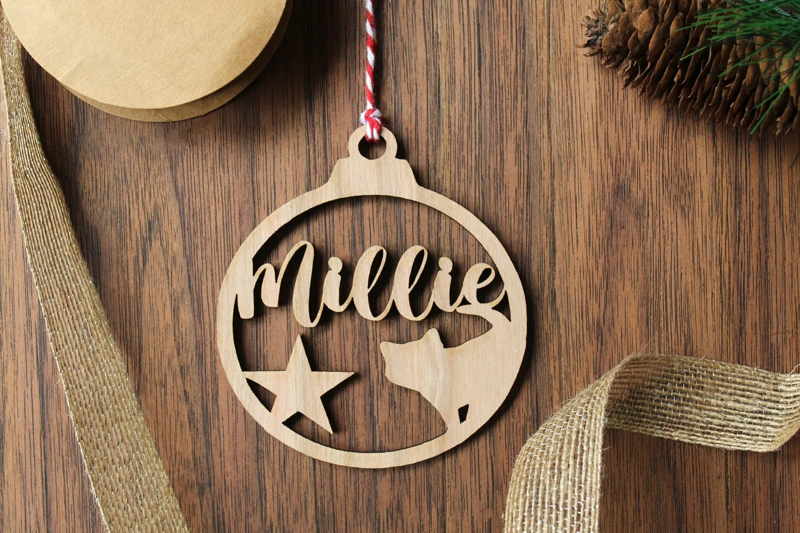 HKM-546451 Wooden Snowflake Christmas Tree Ornament - Modern Simple Design Pendant