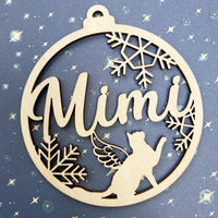 HKM-546451 Wooden Snowflake Christmas Tree Ornament - Modern Simple Design Pendant