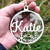 HKM-546451 Wooden Snowflake Christmas Tree Ornament - Modern Simple Design Pendant