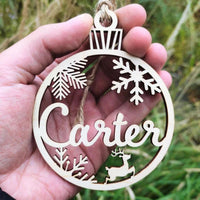 HKM-546451 Wooden Snowflake Christmas Tree Ornament - Modern Simple Design Pendant