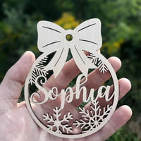 HKM-546451 Wooden Snowflake Christmas Tree Ornament - Modern Simple Design Pendant