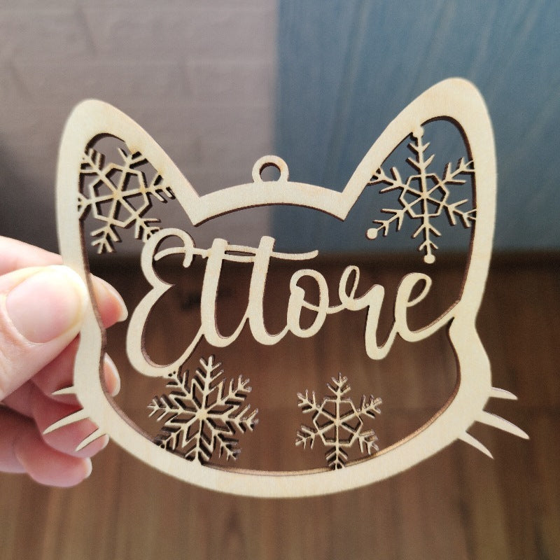 HKM-546451 Wooden Snowflake Christmas Tree Ornament - Modern Simple Design Pendant