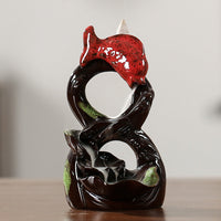 HKM-546579 Creative Indian Elephant God Backflow Incense Burner in Sandalwood for Home Décor
