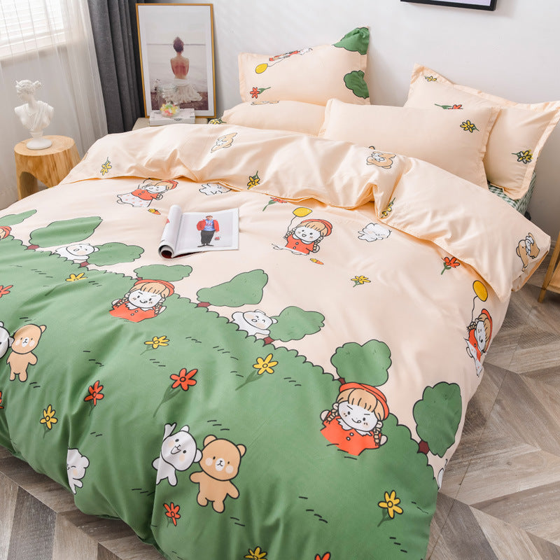 HKM-546643 Aloe Cotton Four-Piece Bed Sheet and Duvet Cover Set for 1.8m Beds