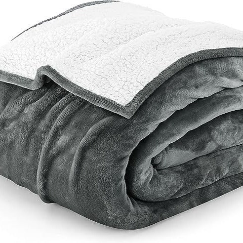 HKM-546643 Double Adjustable Electric Blanket with Hot Compress – Multiple Sizes Available in Light Gray