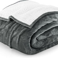 HKM-546643 Double Adjustable Electric Blanket with Hot Compress – Multiple Sizes Available in Light Gray