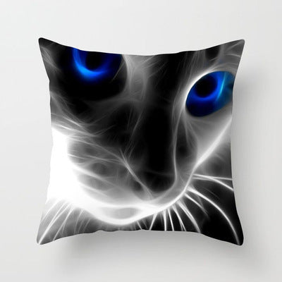 HKM-546771 Cartoon Cat Peach Skin Fabric Throw Pillowcase - 45x45cm Animal Design