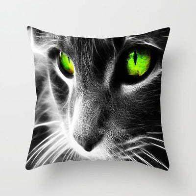 HKM-546771 Cartoon Cat Peach Skin Fabric Throw Pillowcase - 45x45cm Animal Design