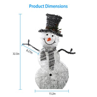 HKM-546771 Collapsible LED Christmas Snowman Decoration Light with Removable Scarf and Hands for Indoor and Outdoor Use