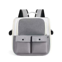 HKM-546835 Spacious Canvas Pet Bag with Transparent Design for Outdoor Use