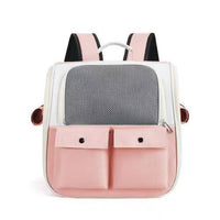 HKM-546835 Spacious Canvas Pet Bag with Transparent Design for Outdoor Use