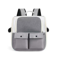 HKM-546835 Spacious Canvas Pet Bag with Transparent Design for Outdoor Use