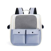 HKM-546835 Spacious Canvas Pet Bag with Transparent Design for Outdoor Use