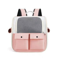 HKM-546835 Spacious Canvas Pet Bag with Transparent Design for Outdoor Use