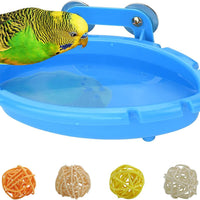 HKM-546899 Multifunctional Bird Bath Feeder with Rattan Balls and Extra Accessories
