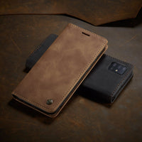 HKM-546899 Retro Magnetic Leather Flip Case with Anti-Scratch Protection for Mobile Phones